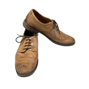 STRUCTURE Men’s Size 10 Brown Leather Dress Shoes Wingtip Oxford Formal, Office